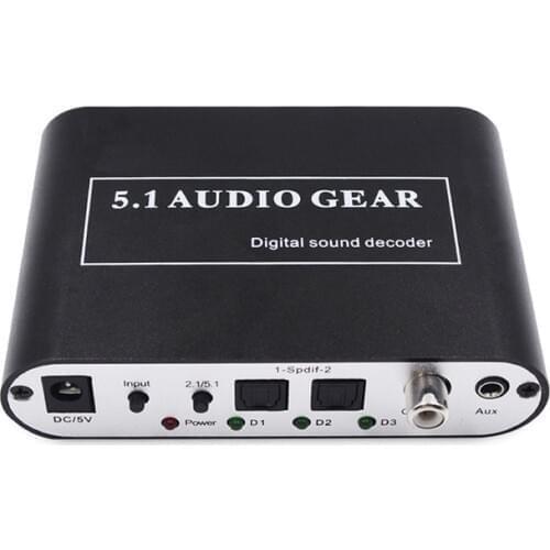 5.1 Audio Gear Digital Audio Decoder DTS/AC3/6CH Digital Audio Converter LPCM to 5.1 Analog Output 2.1 for PS2 PS3 XBOX360 DVD