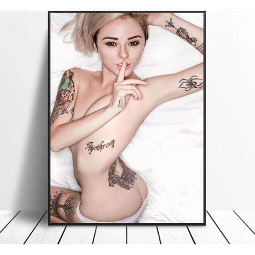 Alysha Nett Hot Sexy Girl with Tattoos Art Silk Fabric Poster Print Wall Pictures For Room Decor