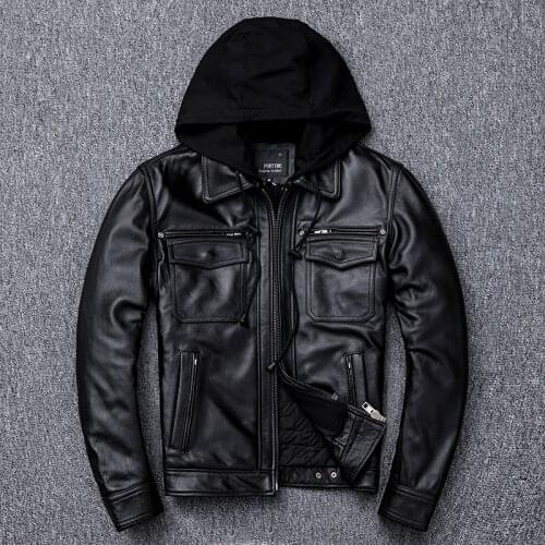 Free shipping.plus size mens thicker liner genuine leather coat,winter warm outdoor jacket.cowhide jackets.Pro motor biker