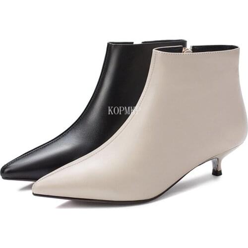 Fashion Boots Womens Winter New Platform Chelsea Ankle Boots Pointed Toe Thin Heels Zipper Botas De Mujer Gothic Shoes 34-39