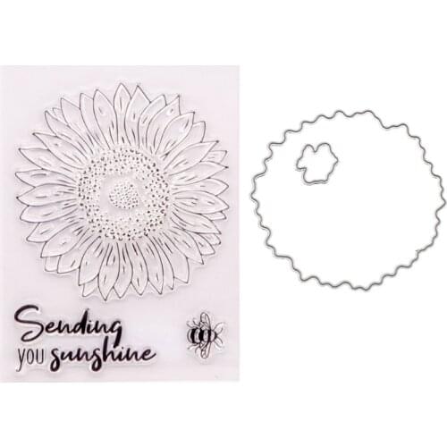 Flower Bee Seal Stamp with Cutting Dies Stencil DIY Scrapbooking Embossing Photo Album Decor Paper Card Craft Drop Shipping