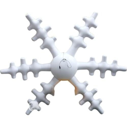 Shopping Mall Decoration Indoor Pendant LED Inflatable Snowflake Light Balloon