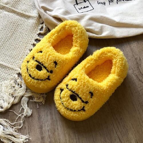 Winter New Cute Bear Cotton Shoes Quilted Warm Fur Slides Girls Fur Slippers Kids Boys Home Shoes Indoor Slippers 1-8 years old