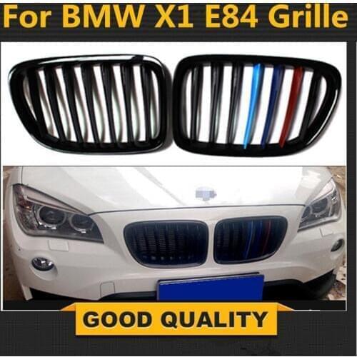 For BMW E84 X1 M Gloss Black M-Color Kidney Sport Hood Grill SUV 2011-2015