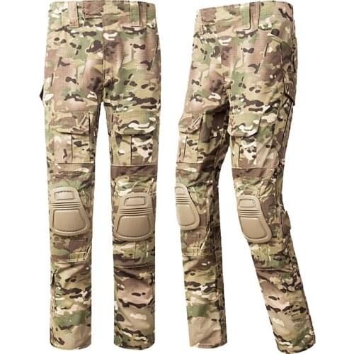 Camouflage Tactical Military Pants, Airsoft Painbal US Men Army Cargo Trouser, Combat ACU CP Work Clothing
