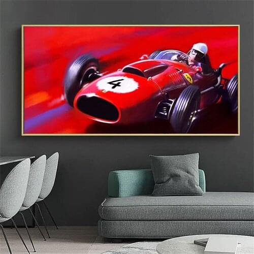 Red Car Art Print Artwork Classic Racing Car Poster Print Canvas Painting Home Decor Wall Art Picture For Living Room