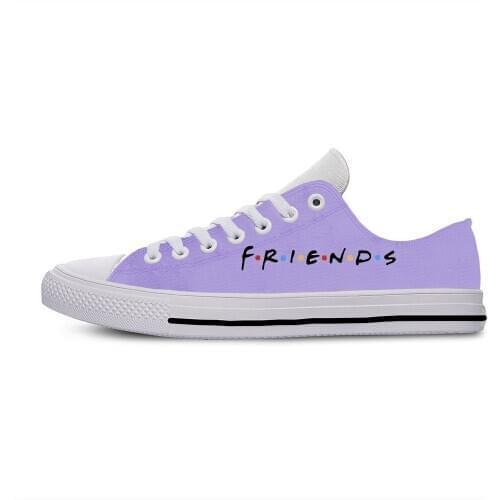 Friends TV Show Anime Cartoon Cute Fashion Funny Casual Cloth Shoes Low Top Lightweight Breathable 3D Print Men Women Sneakers