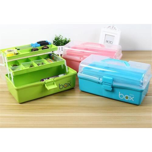 Medical Box First Aid Kit Organizer Plastic Painting Toolbox Multi-function Three-layer Home Storage Container Organize box