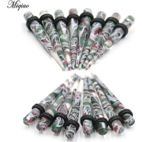 Miqiao 2 Pcs Human Body Piercing Jewelry Acrylic Ear Cones Auricle Earplug Gauges European and American Alternative