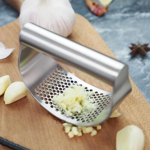 Multi-function Manual Garlic Press Curved Garlic Grinding Slicer Chopper Stainless Steel Garlic Presses Cooking Gadgets Tool