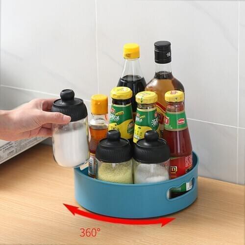 Multifunctional Rotating Storage Box Lightweight Rotating Tray Shelf for Kitchen/ Bathroom/ Washroom