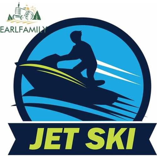 EARLFAMILY 13cm x 12cm for Jet Ski Logo with Text Personality Creative Car Stickers DIY Anime Waterproof Scratch-proof Decal