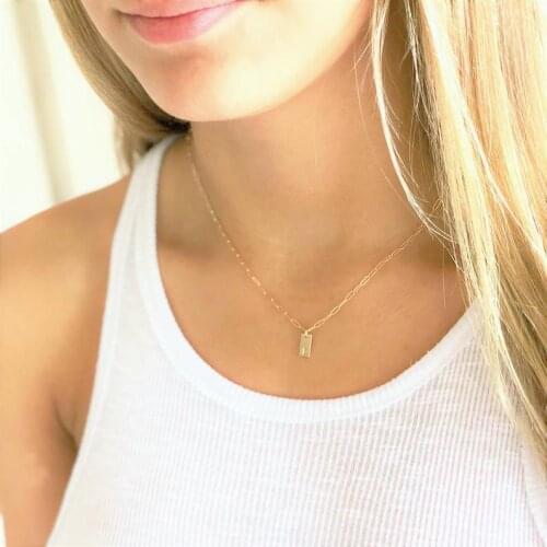 Initial Charm NecklacePersonalizedInitial NecklaceDainty Initial Necklace Silver or Gold Necklaces for WomenPersonalized Jewelry