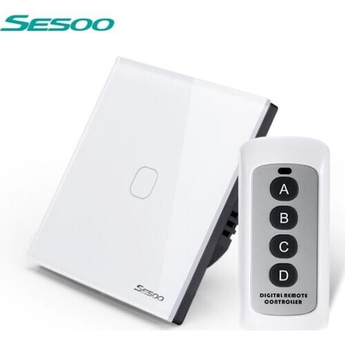 SESOO EU Standard , Remote Control Switch 1 Gang 1 Way ,RF433 50/60HZ Wireless Light Switch for Smart Home