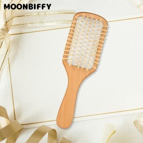 Comb Hair Brush Comb Square Air Cushion Comb Wooden Spa Massage Natural Wood Inserts Combs Anti-static Suitable for Ladies Etc