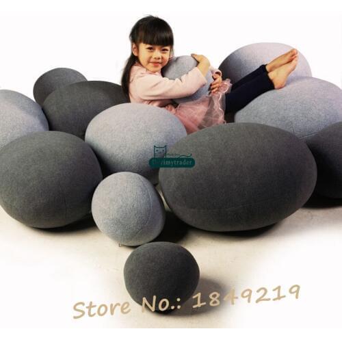 Realistic Stone Plush Pillow Simulation Cobblestone Soft Lazy Sofa Multifunctional Stone Cushion Creative Gift Props 6pc Set