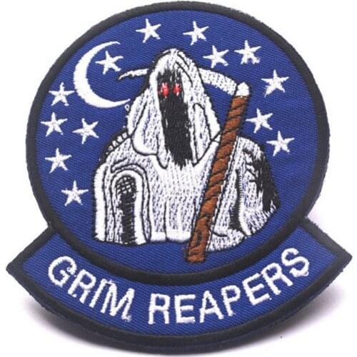 Embroidered US Navy VF-101 grim reapers patches cloth military ISAF combat US army tactical Patches hook SWAT for jacket
