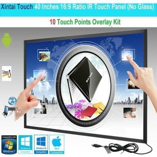Xintai Touch 40 Inches 10 Touch Points 16:9 Ratio IR Touch Frame Panel/Touch Screen Overlay Kit Plug & Play (NO Glass)