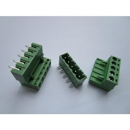 Close Angle 5 pin/way Pitch 5.08mm Screw Terminal Block Connector Green Color Pluggable Type With Angle pin 150 Pcs Per Lot
