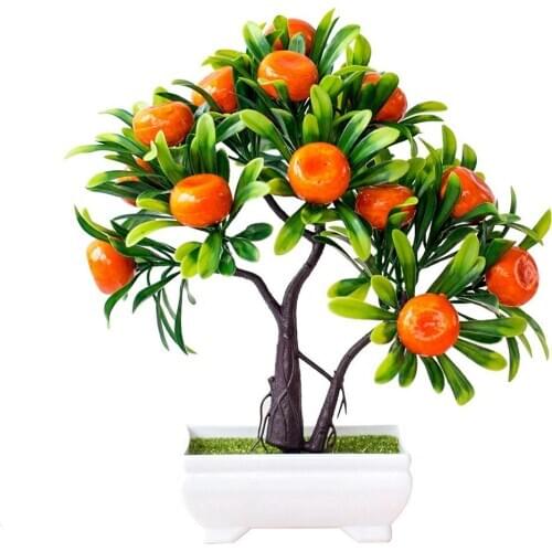 1Pc Artificial Fruit Orange Tree Bonsai Office Garden Desktop Pot Artificial Plants Party Decor For Home Decoration Accessories