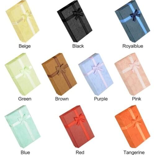 16pcs/lot Kraft Necklace Earrings Ring Jewelry Box 8x5x2.5 cm Gift Boxes Jewelery Accessories Packaging Colorful Present Cases