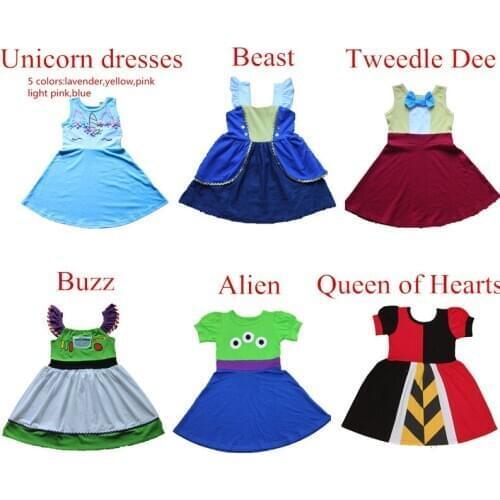 2020 Girls Summer Unicorn Dress Princess Cosply Birthday Dresses Costume for Kids Clothing Children Party Dresses
