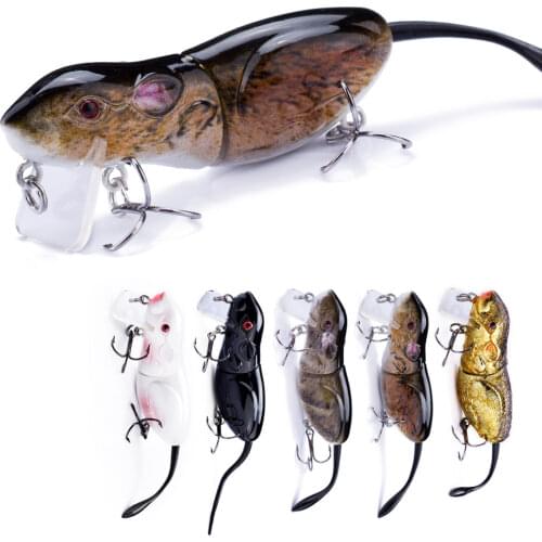 Mmlong 2.5" Rat Fishing Lure Realistic Mouse Crankbait Vivid 3D Eyes Swim Bait 10.3g Lifelike Fishing Wobbler Tackle Rat4-M