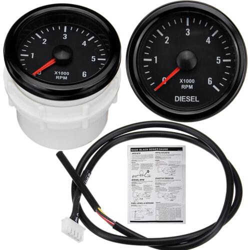Car Universal 0-6000 RPM DC 12V Digital Turbo Boost Gauge Water Temp Oil Temp Oil Pressure Gauge Voltmeter Tachometer Rpm Gauge