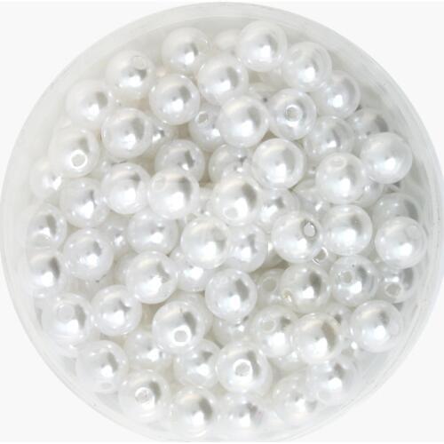 White Color Round Approx 260pcs/lot 8mm Dia. Imitation Plastic Pearl Beads Wholesale for You to DIY CN-BSG01-03WH