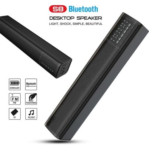 S8 Wireless Bluetooth Speaker Extension Desktop Bar Desktop Card Mobile Phone Multimedia Speaker Subwoofer Alarm Clock Audio