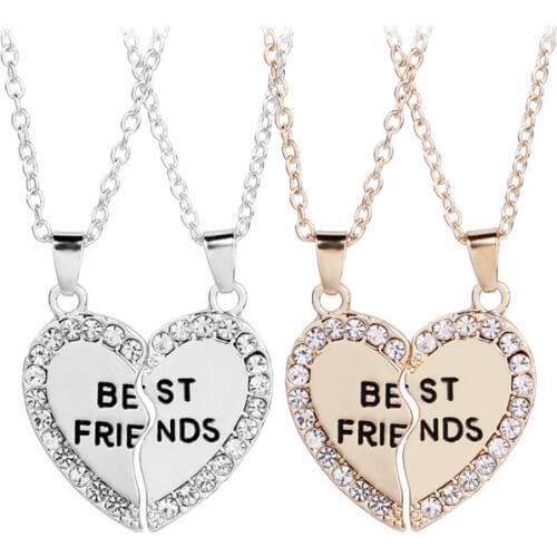 Heart Best Friends Pendant Necklace Fashion Pendants Necklaces For Women Girls Jewelry Gift Accessories Dropshipping