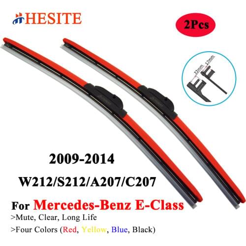 Red Wiper Blades For Mercedes Benz E Class W211 W212 W213 Car Fit E200 E 180 200 220 240 270 280 320 430 43 55 AMG 2Pcs Wipers