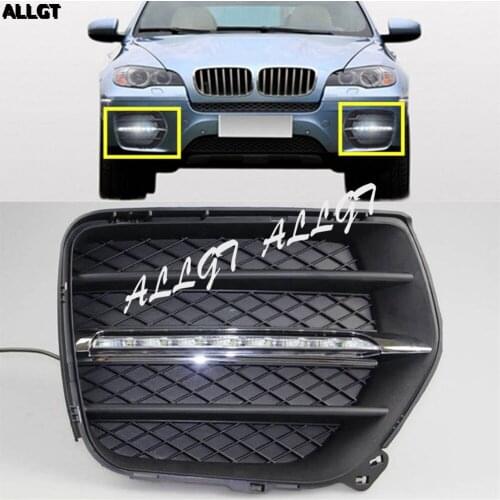 1Set White LED Daytime Running Lights DRL Front Fog Lamps for BMW X6 2008 2009 2010 2011 2012 2013