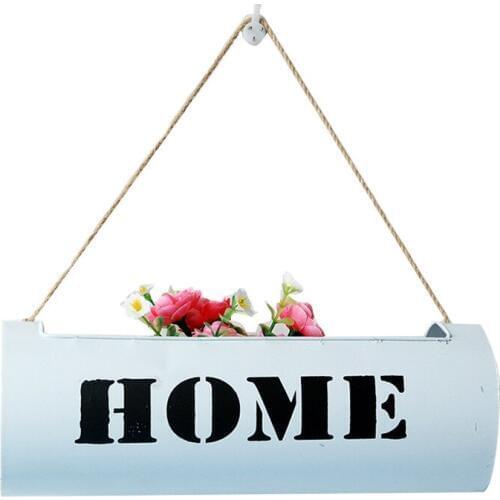Home Deco Hanging Vase Wall Decor Iron Flowers Basket Party Wedding Decoration Flower Storage Box Micro-landscape Vases