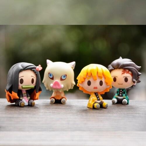 Demon Slayer PVC Anime Figure Q Posket Kamado Tanjirou Kamado Nezuko Agatsuma Collection Statue Doll Gift Cake Decoration