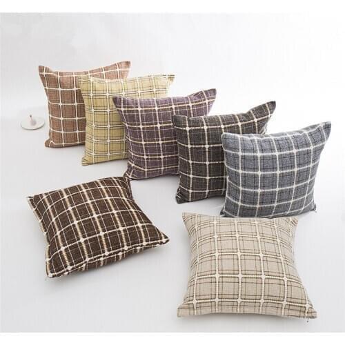 GY0058 Square Grids Cushion Case (No Filling) 1PC Polyester Home Decor Bedroom Decorative Sofa Car Throw Pillows