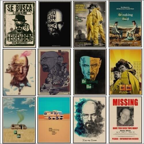 Classic Movie posters Breaking Bad Movie Posters Vintage USA Movie posters Retro Kraft Paper Wall Sticker Bar Cafe Home Decor