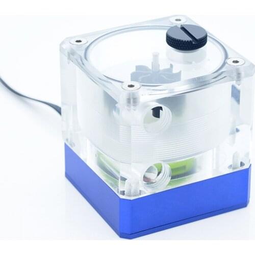 FREEZEMOD 7cm Computer Water Cooled Radiator PUB-M4YT Integrated Water Pump Tank Cooler With Indicator - Blue