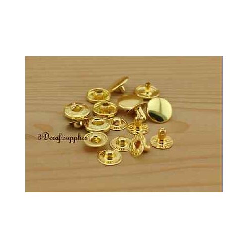 Snap fastener copper Press stud Snap Buttons golden 30 sets 15 mm 5/8 inch P128