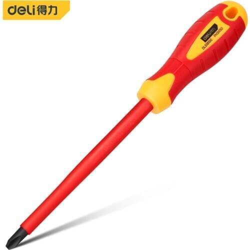 Deli Multi-purpose Cross/Straight Screwdriver Insulated Magnetic Hand Screwdriver For Electrician Maintenance High Quality Tools