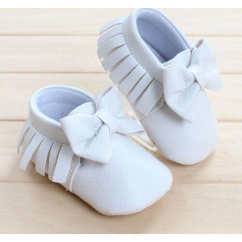 Baby Girls Moccasins fringe Baby Shoes PU Leather Baby Moccasins white First Walker Toddler Moccs
