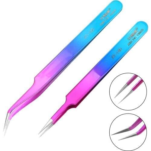 Stainless Forceps Anti-static Curved Straight Tip Curved Straight Tip Precision Industrial Tweezers