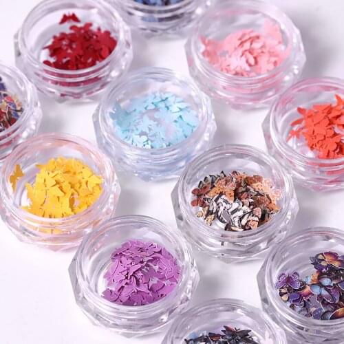 New50 Pcs Butterfly Sequins 3D Nail Art Decorations Emulational Design Japanese Style Manicure Design Accessories