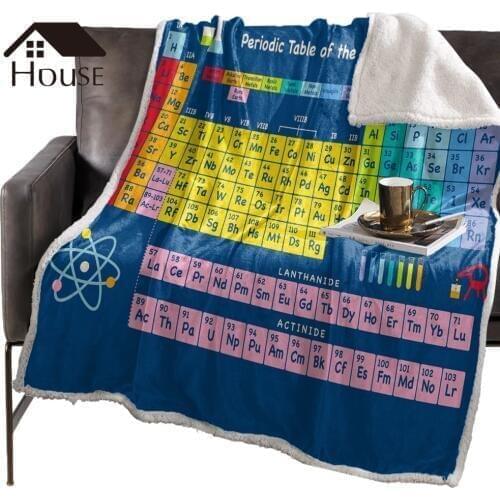 BIGHOUSES Throw Blanket Periodic Table Of Elements Chemistry Fleece Blankets Personalized Blankets Bedclothes