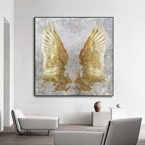 Nordic Fashion Canvas Painting Posters and Print Unique Modern My Golden Wing Angel Art Wall In The Living Room Bedroom Aisle