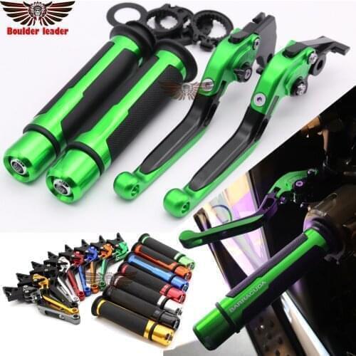 For Kawasaki NINJA 300R/Z300 (w and w/o ABS) 2013-2018 Motorcycle Adjustable Folding Brake Clutch Levers Handlebar Hand Grips
