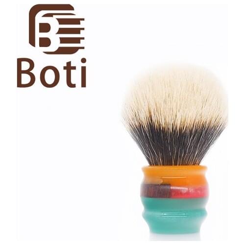 Boti Brush- Jam On The White Clouds And SHD NC Chubby Finest Two Band Badger Hair Knot Bulb Type Shaving Brush Mens Beard Tool