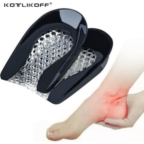 Silicone Gel Heel Pad for Shock Absorption Plantar Fasciitis Pain Relief Foot Care Insert Insole Height Increase Cup Cushion Pad