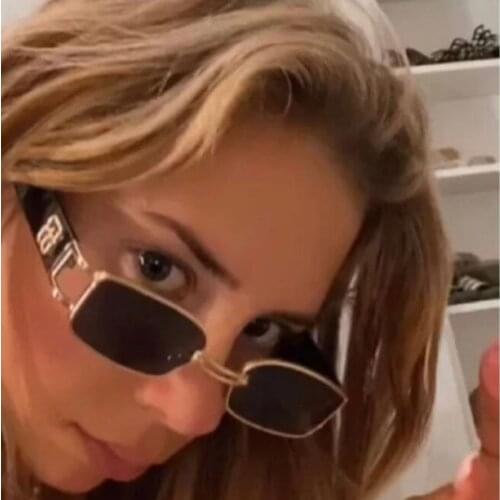 Rectangle Style Women Sunglasses Fashion Small Frame Sun Glasses For Men Luxury Party Outdoor Eyewear Ladder Catwalk Models