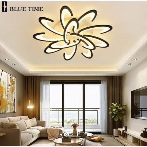 Modern Led Ceiling Light Black White Frame Home Ceiling Lamp for Living room Dining room Kitchen Bedroom Lamp Lighting Fixtures